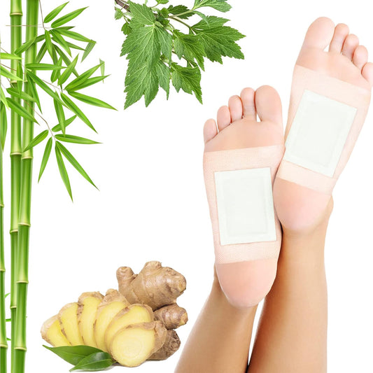 Lymphatic Drainage Ginger Foot Pads - 50 Patches for Deep Cleansing, Stress Relief, and Better Sleep Quality with Ginger Oil