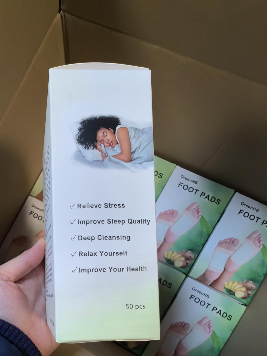 Lymphatic Drainage Ginger Foot Pads - 50 Patches for Deep Cleansing, Stress Relief, and Better Sleep Quality with Ginger Oil