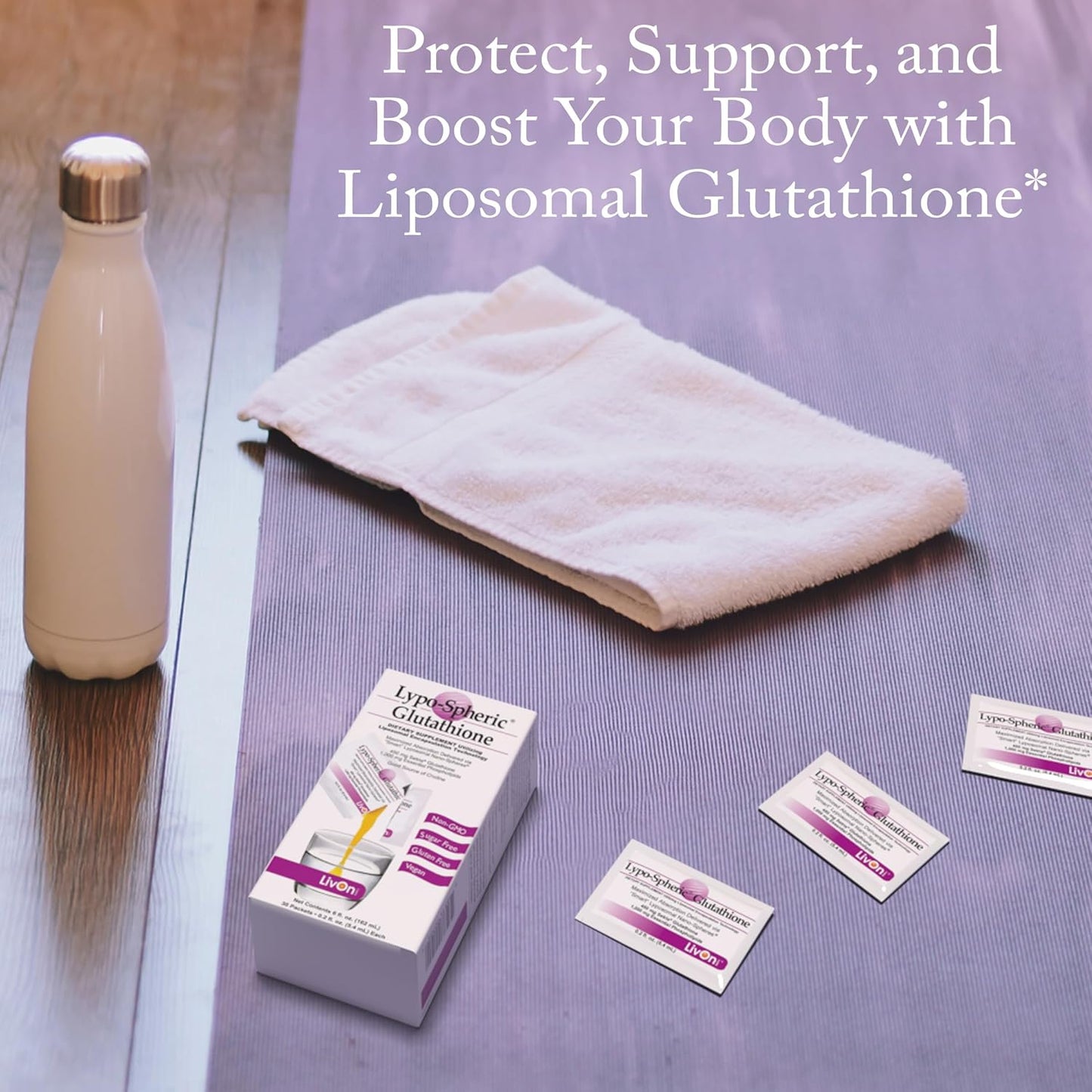 Lypo-Spheric Glutathione 30 Packets - 450mg per Packet - Maximum Bioavailability - Non-GMO - Professionally Formulated