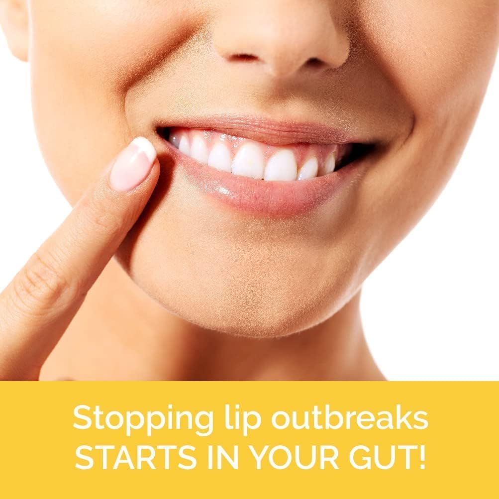Lysine Probiotic Cold Sore Treatment for Lips with Vitamin C - Immune Support for Clear Skin and Lip Health