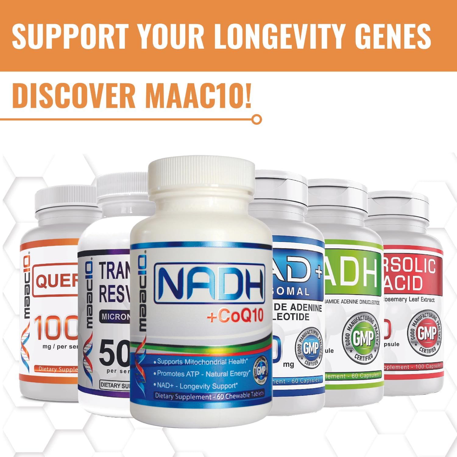 MAAC10 Quercetin Supplement - 1000mg Immune & Sirtuin Longevity Support