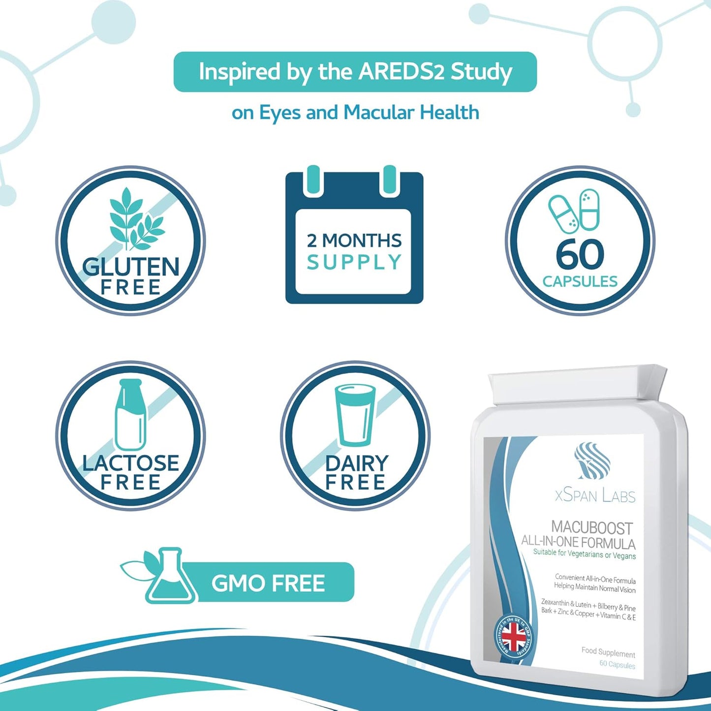 MacuBoost All-in-One AREDS 2 Plus Formula - 60 Day Supply - Promotes Healthy Eyes and Macular Health with Lutein, Zeaxanthin, and Bilberry