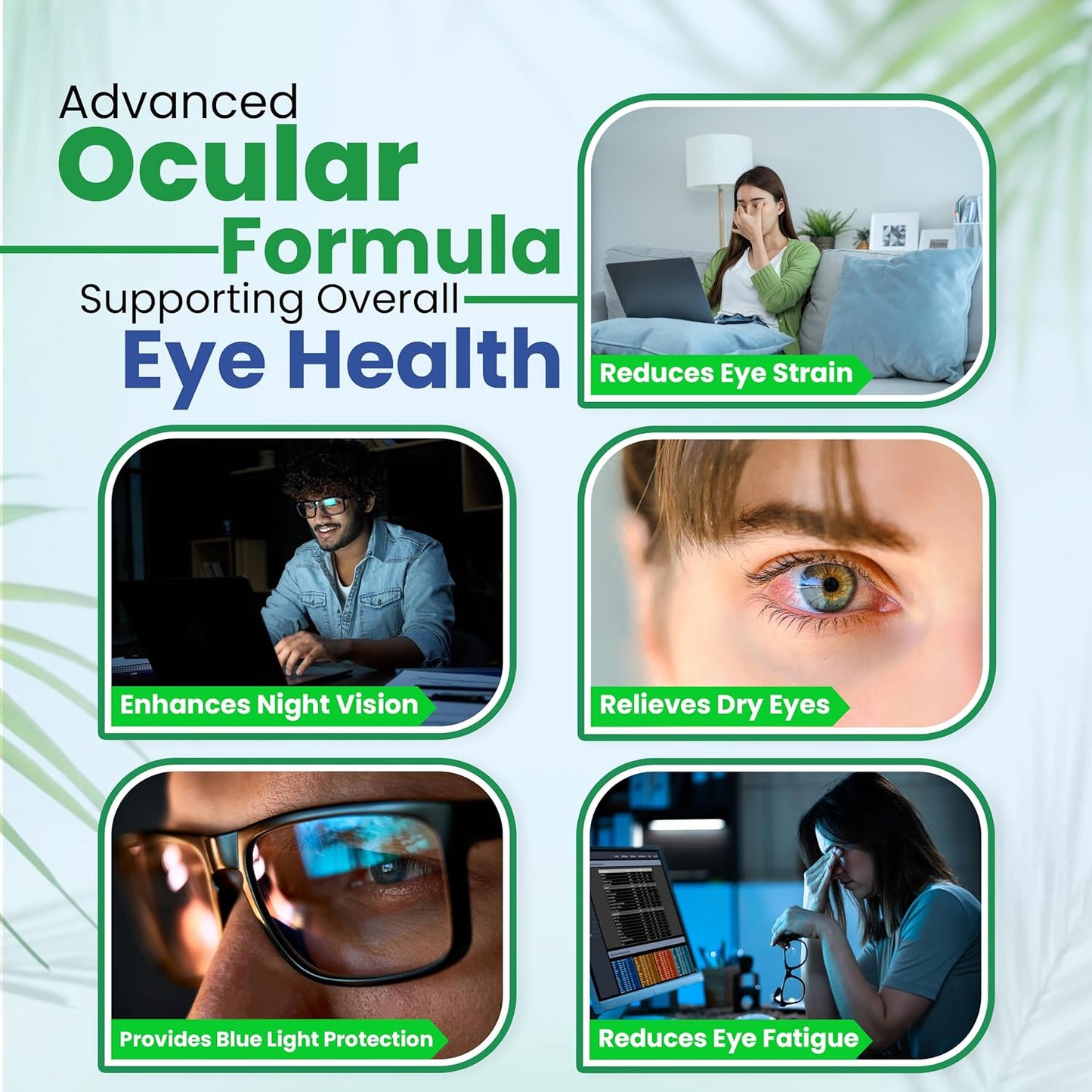 Macular Health Eye Vitamins with Lutein, Zinc, Vitamin A & Bilberry | Areds 2 Formula for Red & Dry Eyes | Vision Support Supplements (60 Capsules)
