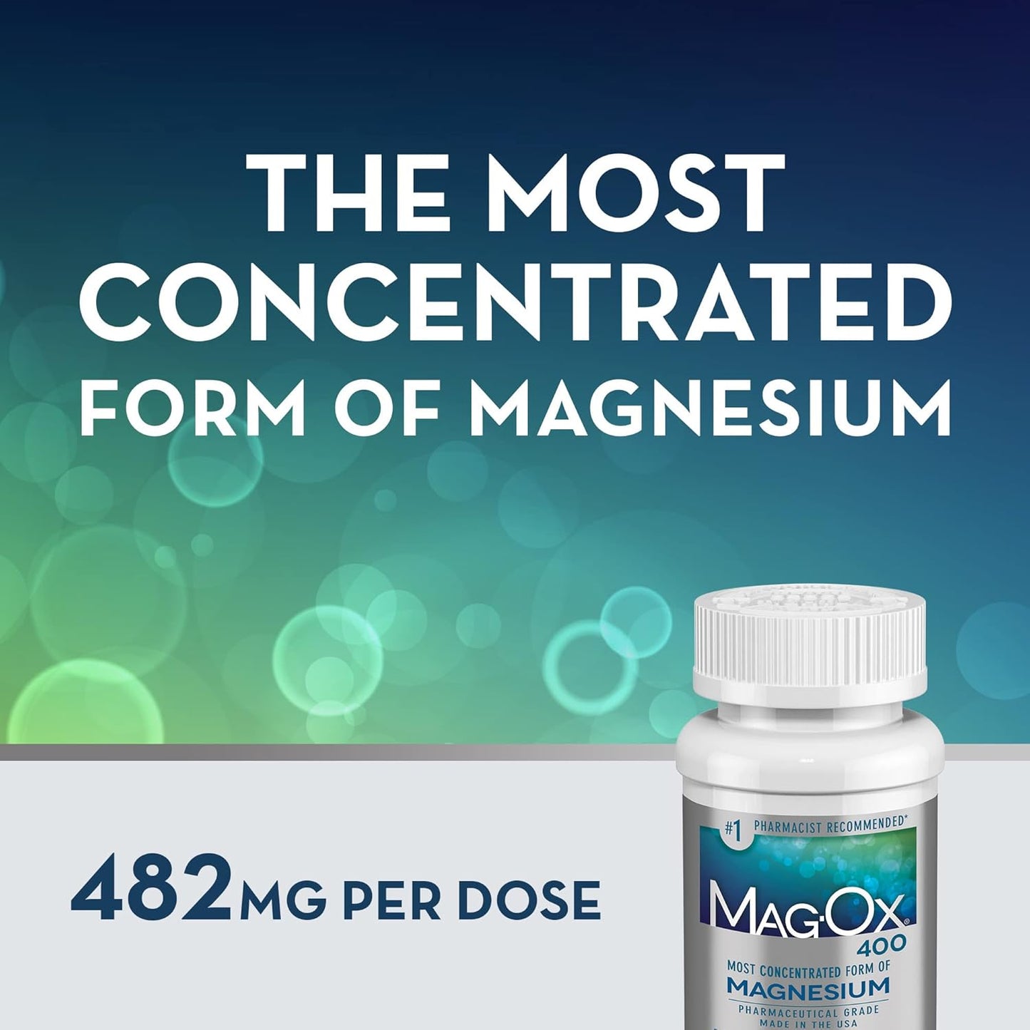 Mag-Ox 400 Magnesium Oxide Supplement Tablets, 483mg, 60 Count Bottle