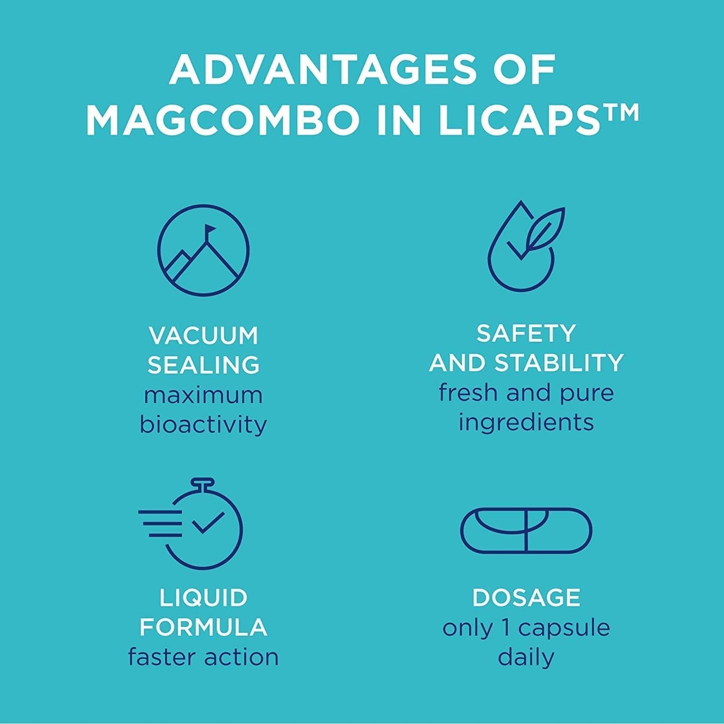 MagCombo Magnesium Supplement with Special Oil Formula for Leg Cramps & Muscle Tension, Enhanced with Vitamins B2, B6, B12, C - 1 Capsule Daily (1 Pack)
