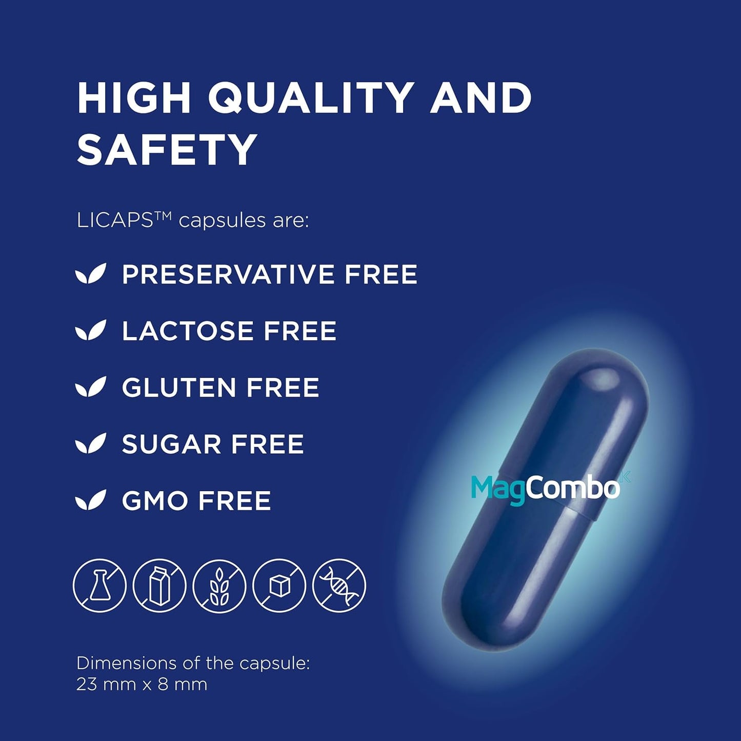 MagCombo Magnesium Supplement with Special Oil Formula for Leg Cramps & Muscle Tension, Enhanced with Vitamins B2, B6, B12, C - 1 Capsule Daily (1 Pack)