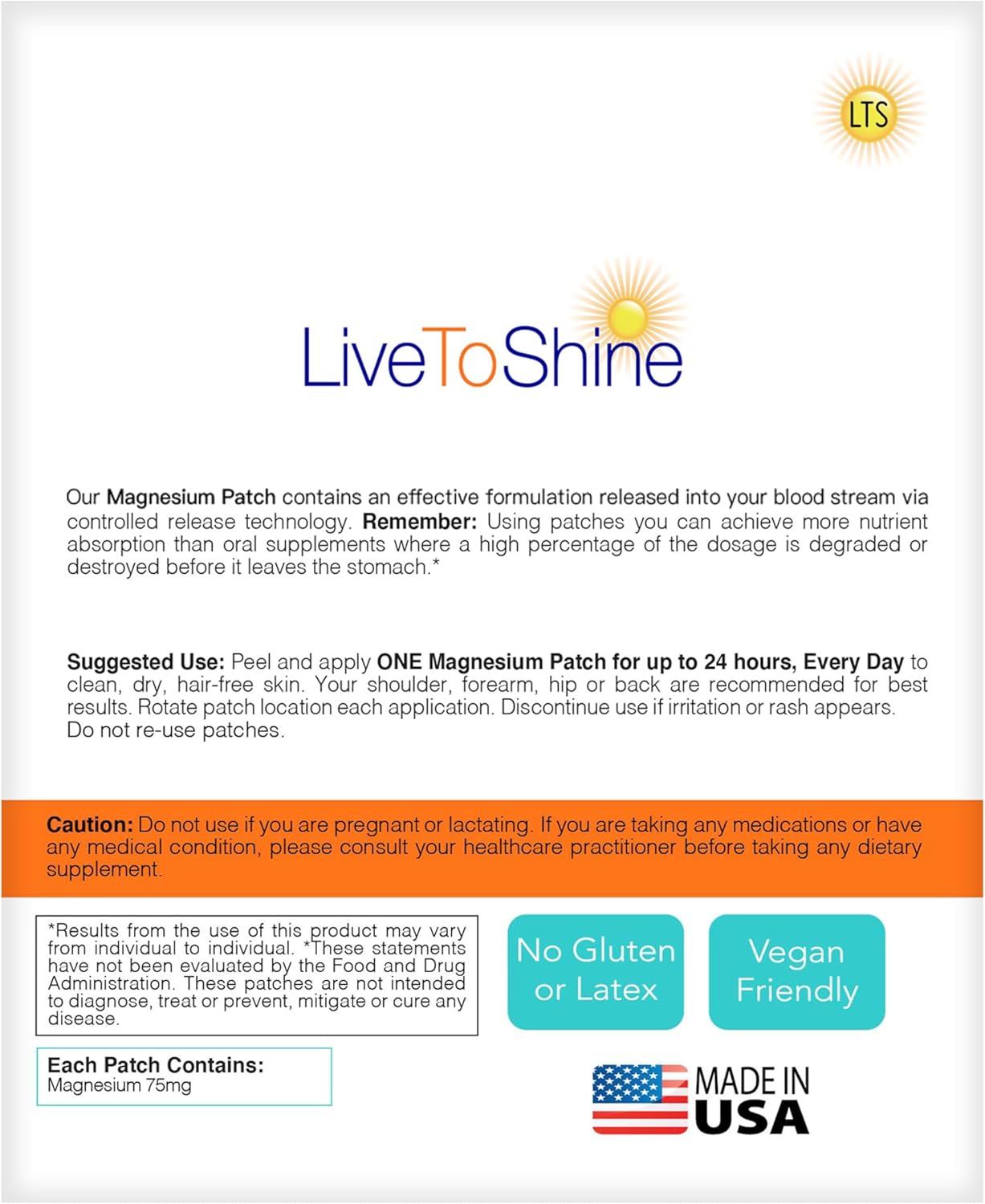 Magnesium and Resveratrol Patch Bundle - 60 Patches - 30 Day Supply Each Pack - Made in USA by Live To Shine