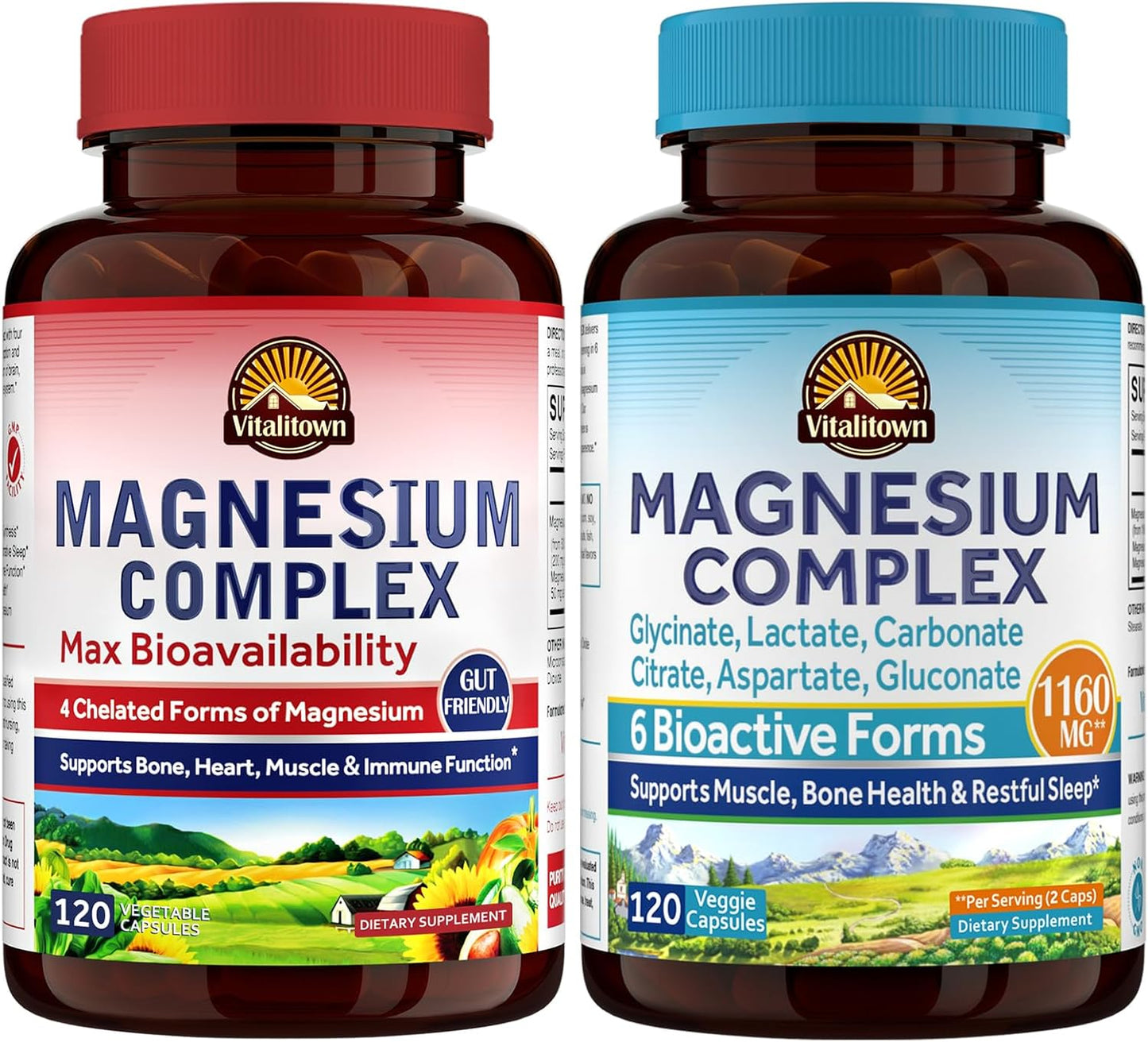 Magnesium Bundle: 4-in-1 & 6-in-1 Complex for Bone & Muscle Health - 120 Capsules