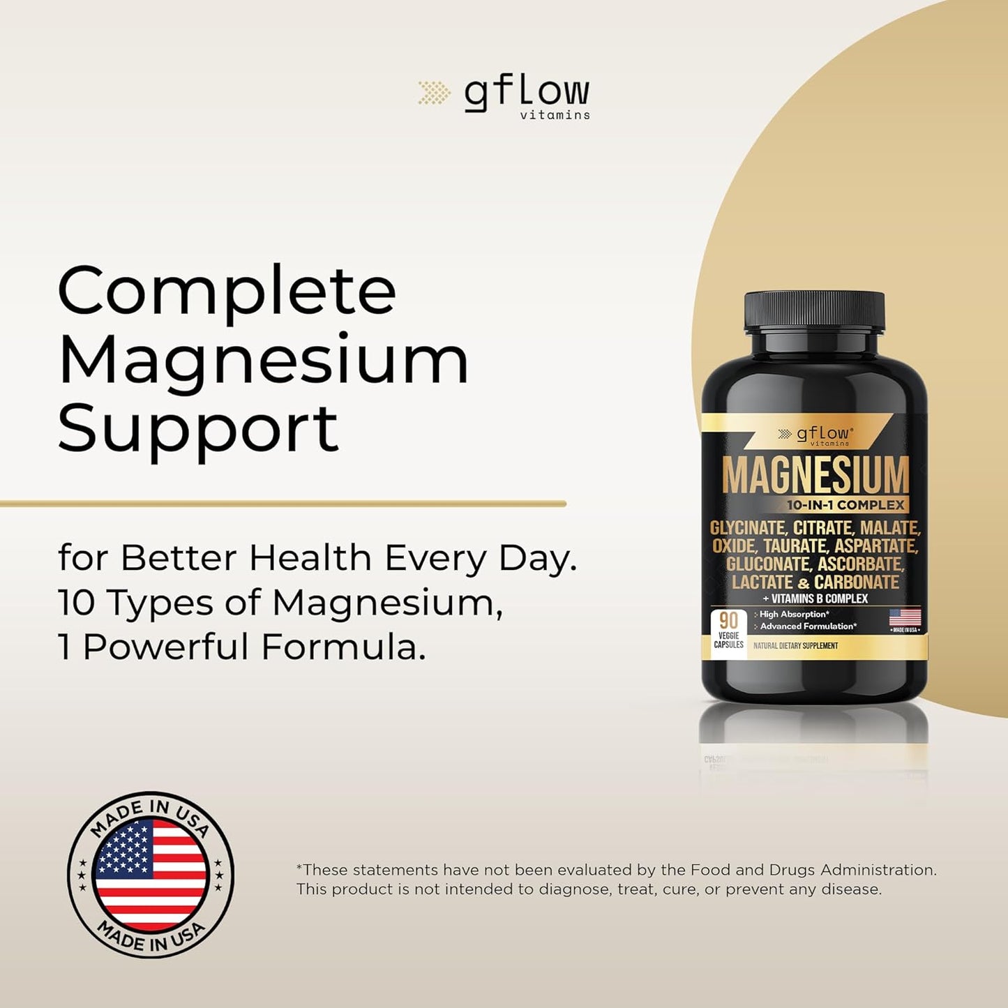 Magnesium Complex with Glycinate, L-Threonate, and B Vitamins for Enhanced Absorption and Wellness