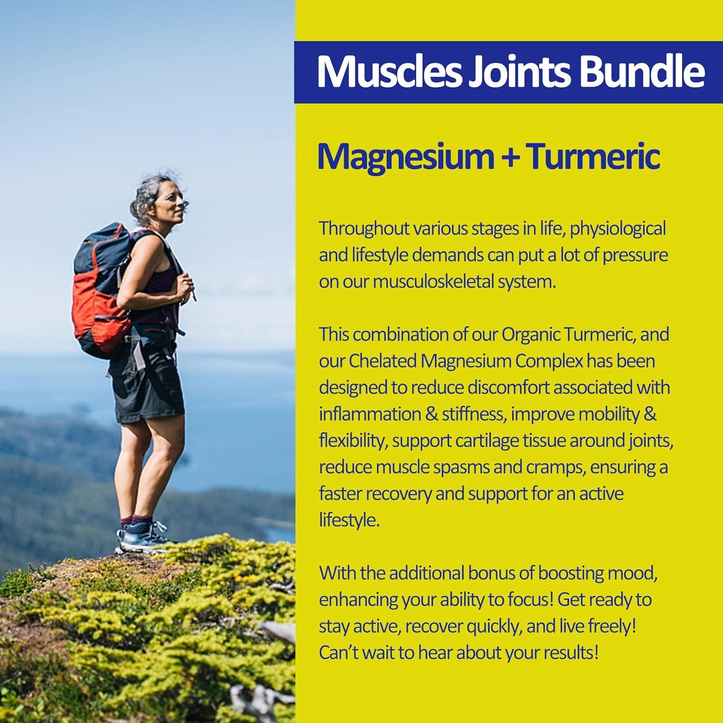 Magnesium Gummies with Turmeric 300mg Complex | 400mg Glycinate, Malate, Citrate for Calm, Energy, Muscle Cramps - Vegan Chewable Supplement 120 Counts