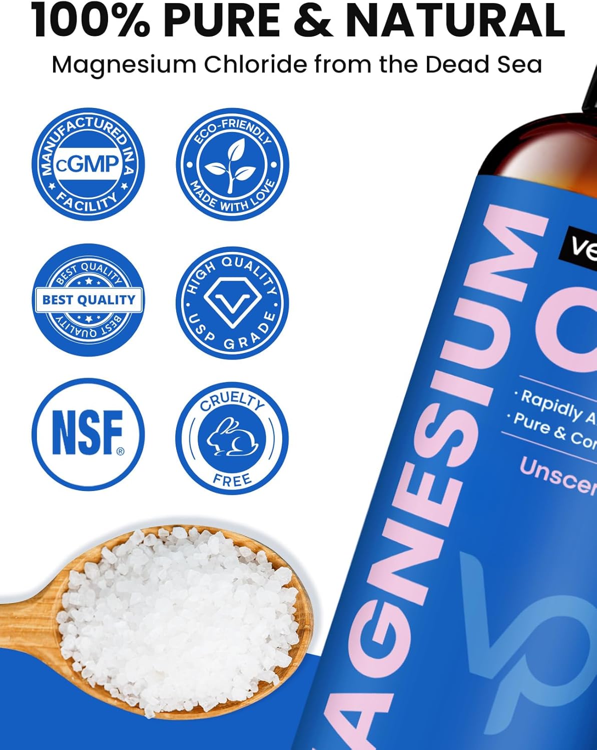 Magnesium Lotion for Sleep, Muscle Cramps, and Relaxation - Non-Greasy Cream with Coconut Oil & Shea Butter - Safe for Kids