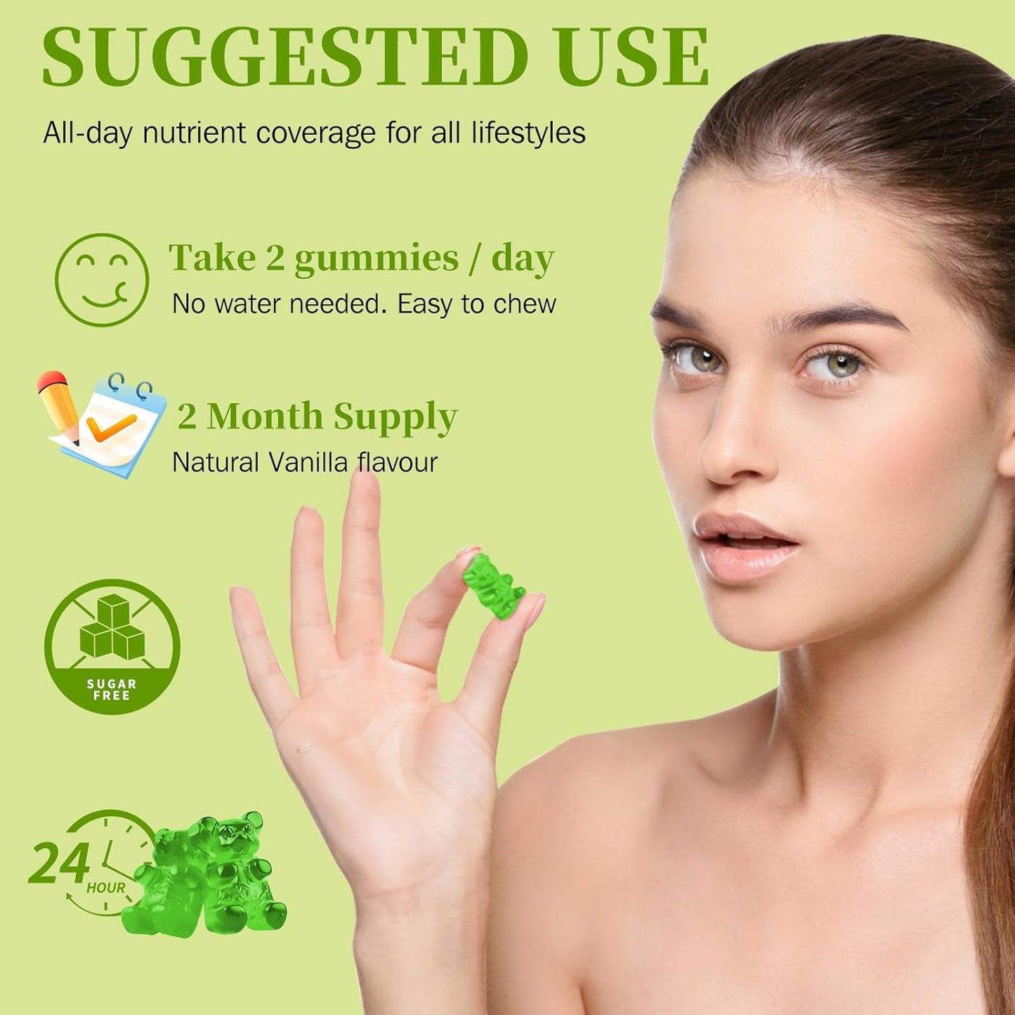 Magnesium Potassium Supplement Gummies with Omega 3, B6, D3, K2 & Calcium - 120 Gummies for Sleep, Leg Cramps & Muscle Relaxation