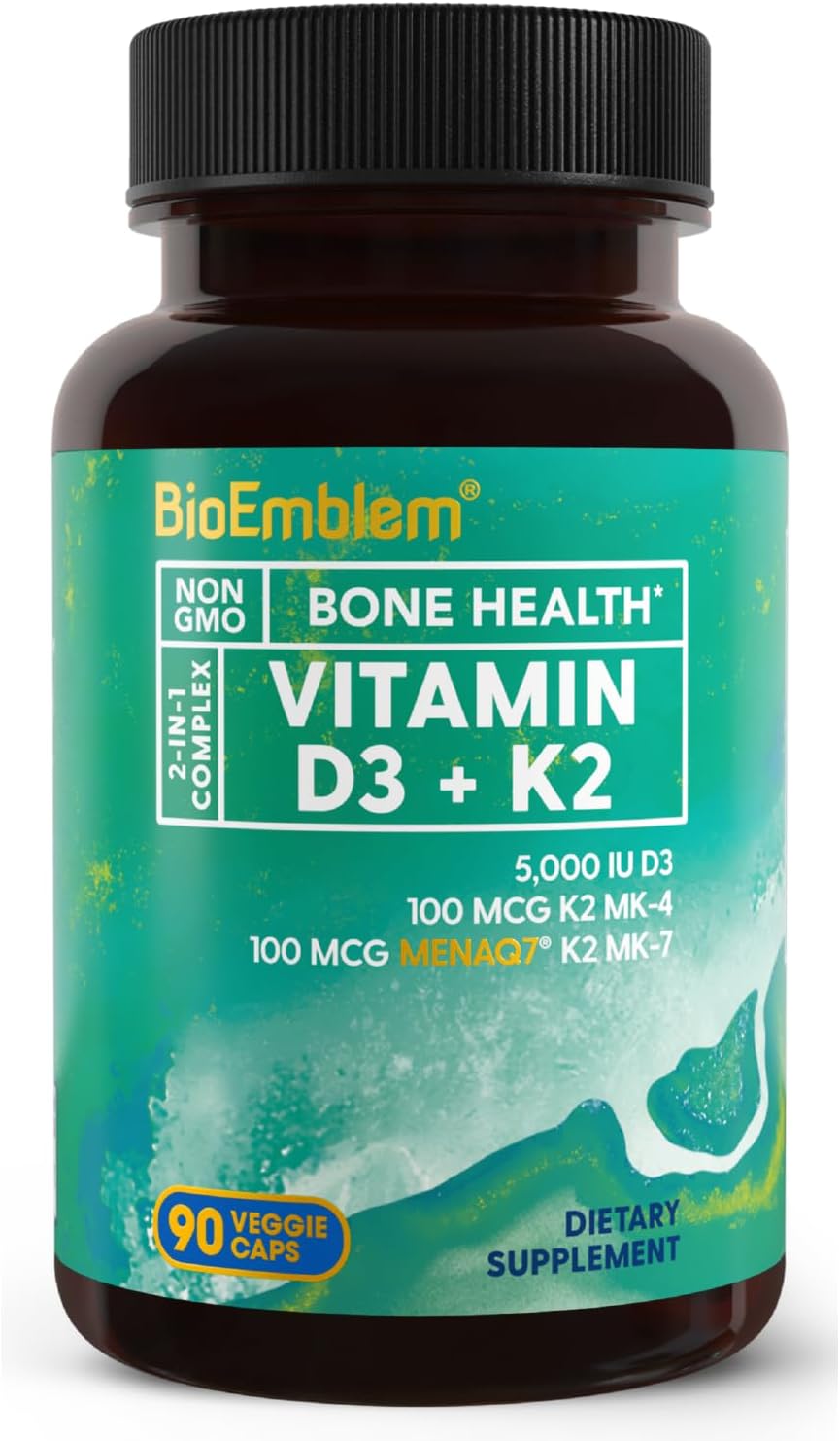 Magnesium Trio with Vitamin D3 and K2 by BioEmblem - Supports Bone Health and Energy Levels