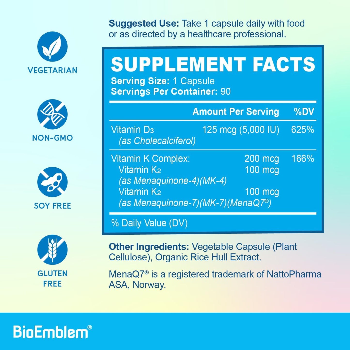 Magnesium Trio with Vitamin D3 and K2 by BioEmblem - Supports Bone Health and Energy Levels