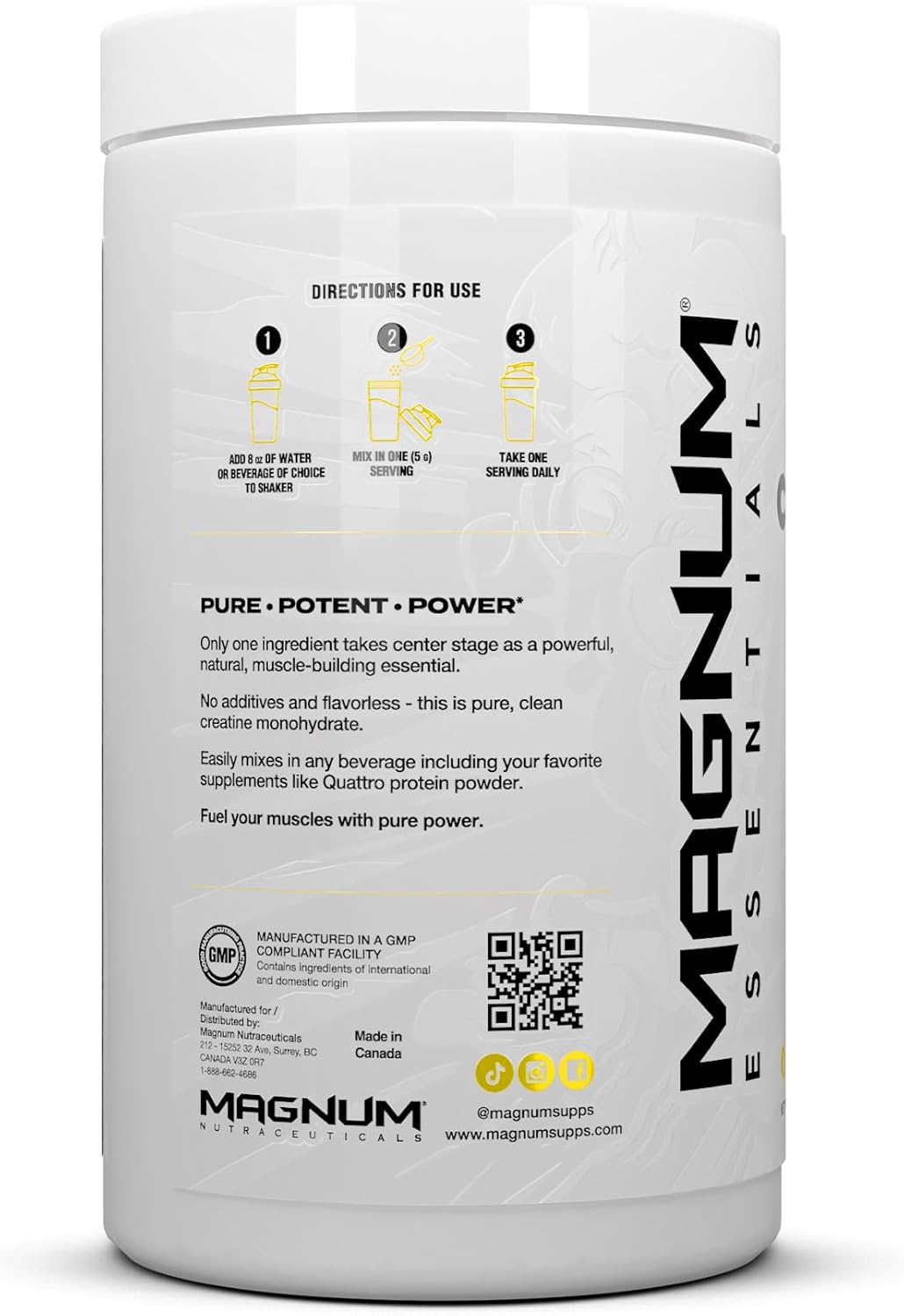 Magnum Nutraceuticals Micronized Creatine Monohydrate - 80 Servings for Strength, Endurance, and Muscle Growth