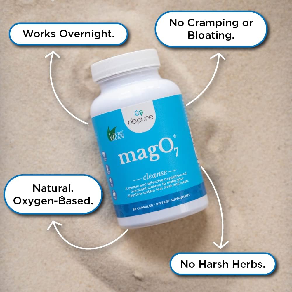 MagO7 Natural Colon Cleanse & Detox Capsules for Men & Women - Occasional Constipation Relief & Bloating Support - 90 ct.