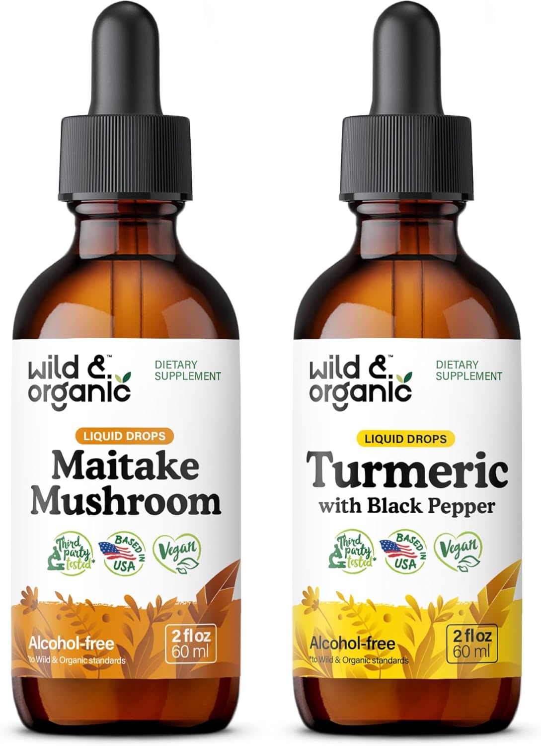 Maitake Mushroom and Turmeric Tinctures Bundle - 2 fl oz Each