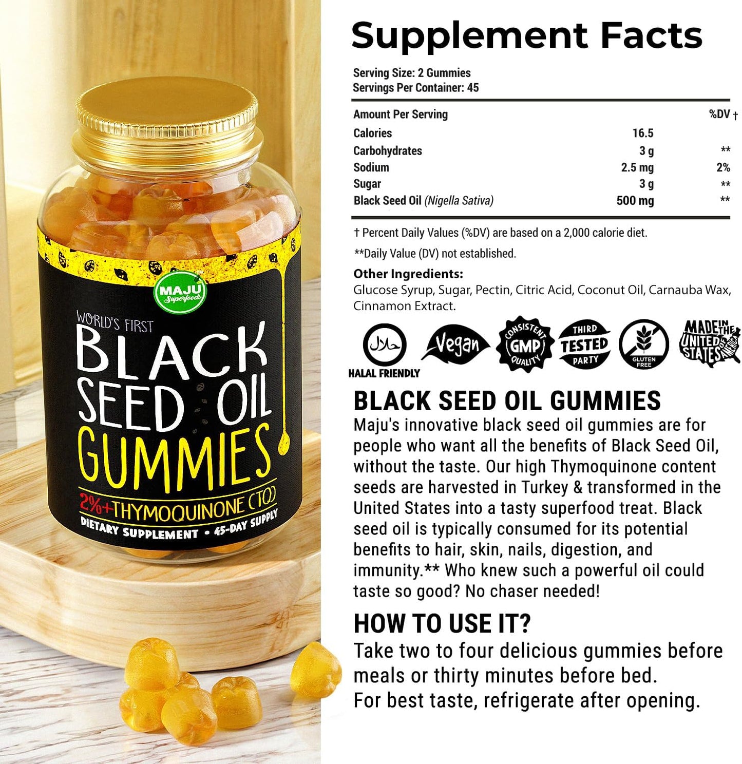 Maju Superfoods Black Seed Oil Bundle - Gummies, Capsules, & Liquid - 3-in-1 Pack