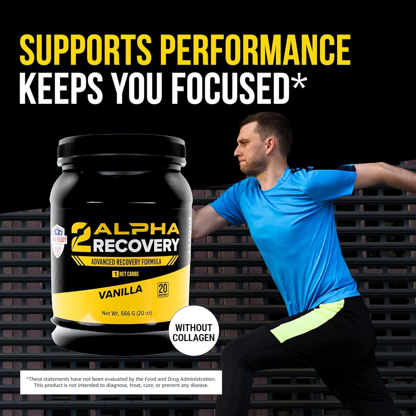 Make Ready Nutrition 2ALPHA Recovery Vanilla Protein Shake - Hydrolyzed Whey Isolate with Essential Nutrients for Shooters - 25g Protein for Muscle Recovery - 566g