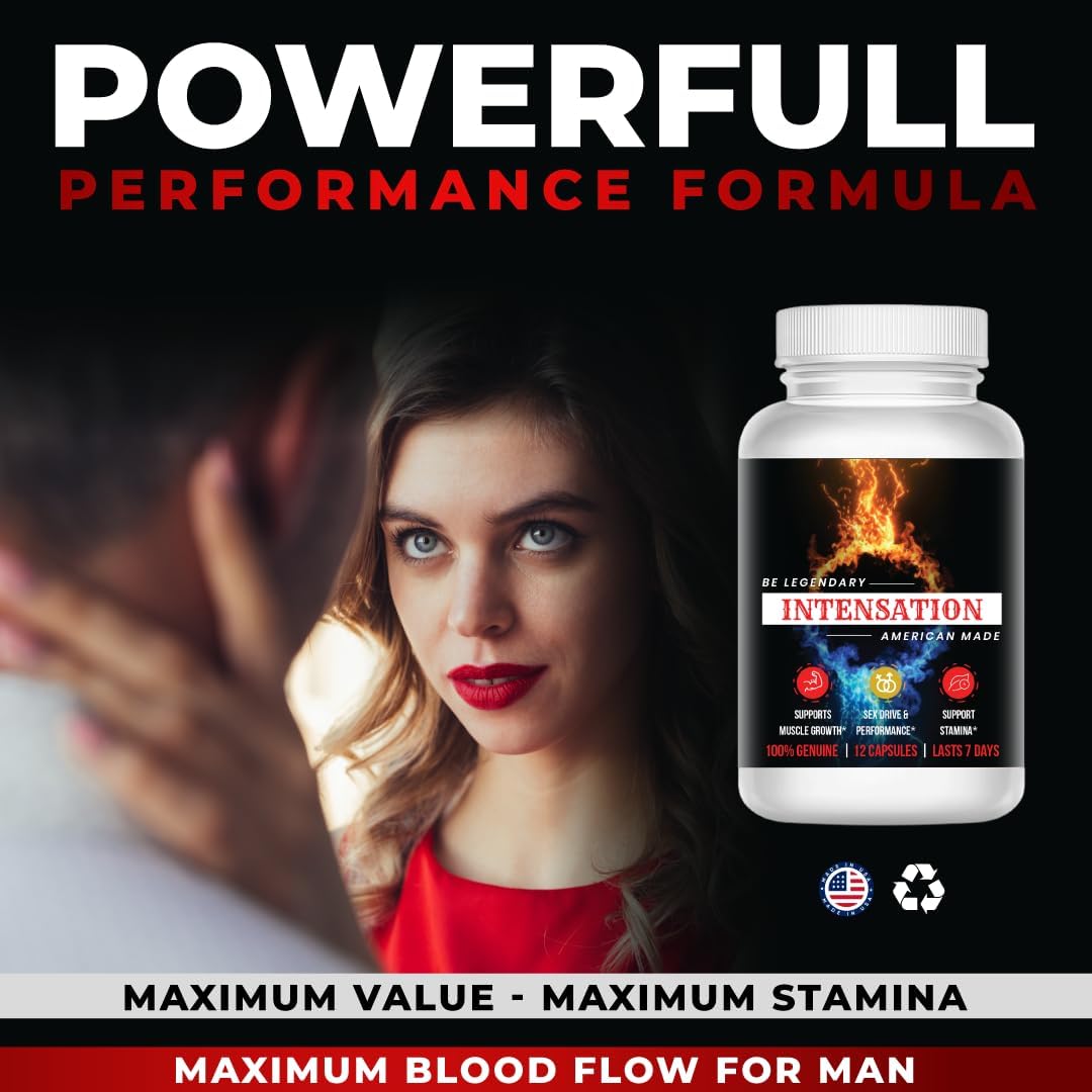 Male Enhancement Supplement for Stamina & Energy Boost - All Natural Ingredients - Last Longer, Increase Size & Strength - 12 Tablets