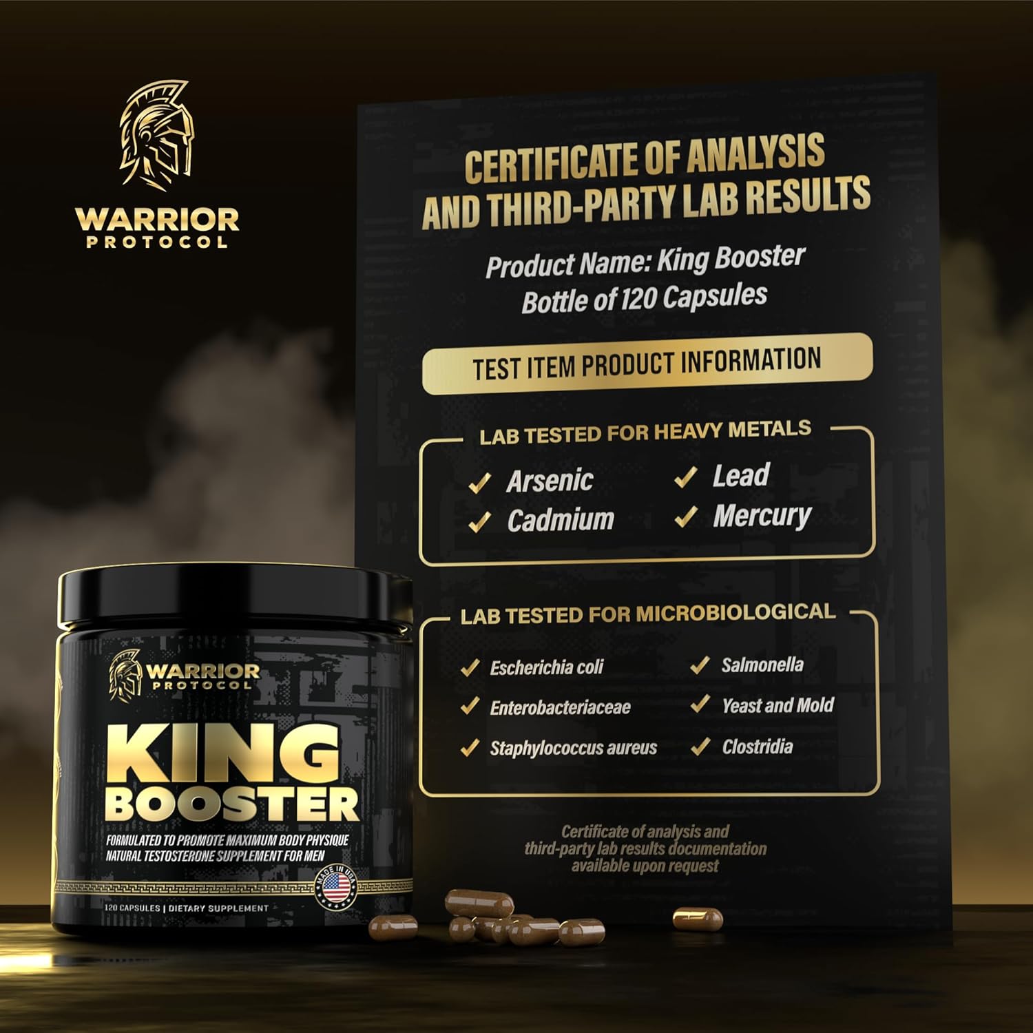 Male Enhancing Testosterone Support Supplement with Turkesterone, Tongkat Ali & Fadogia Agrestis - Boost Muscle Growth, Stamina & Recovery - Vitality Pills for Men