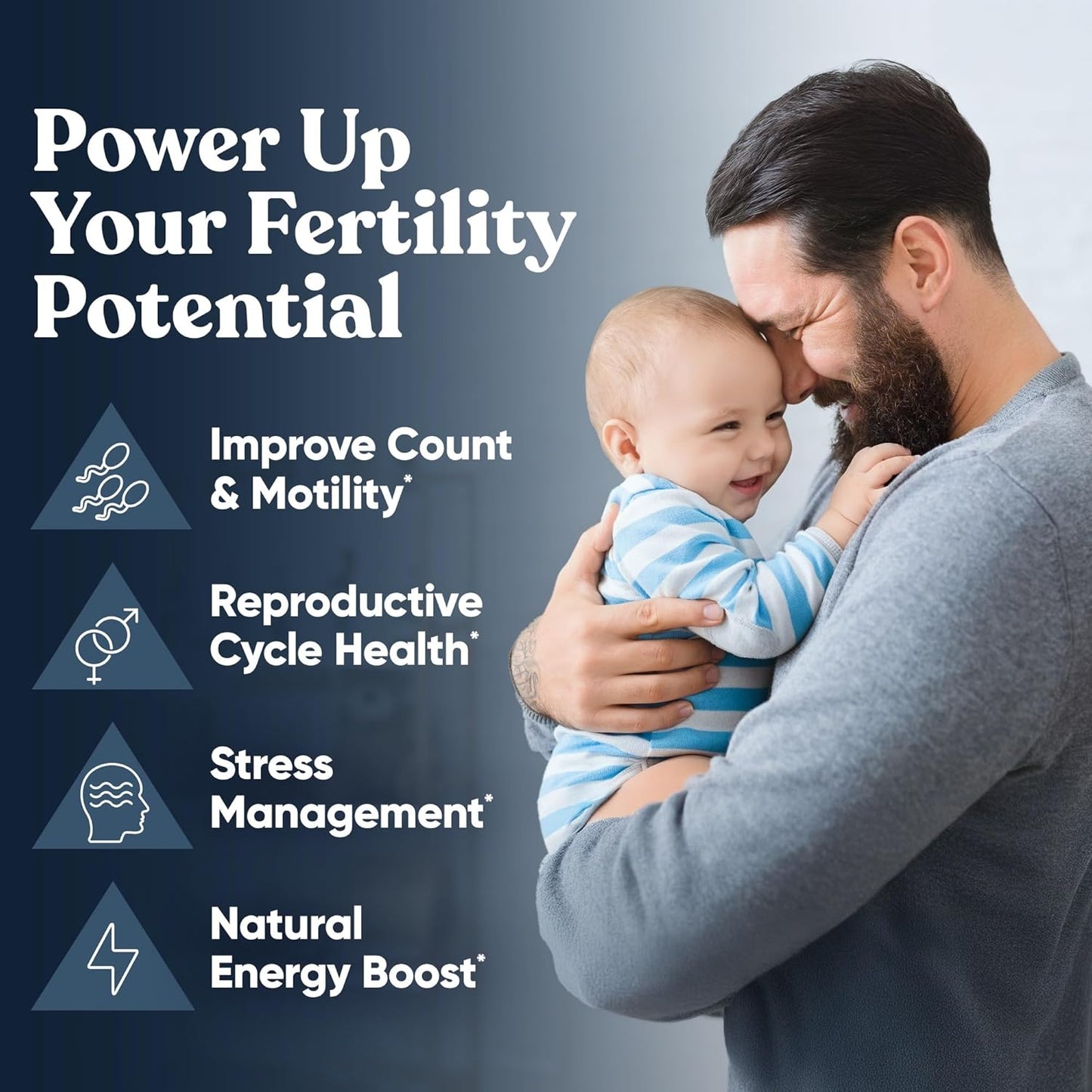 Male Fertility Booster with Ashwagandha, Folate, Magnesium & Zinc - 60 Veg Capsules by Eu Natural