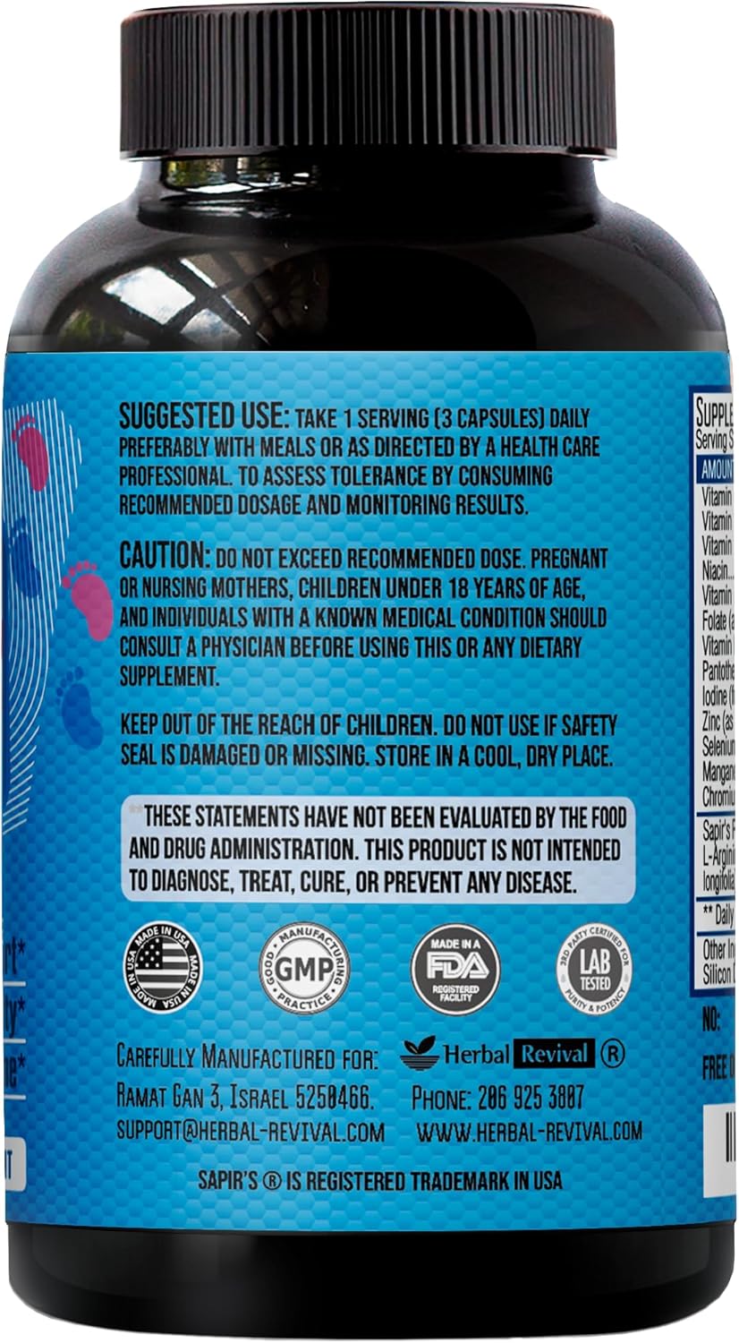 Male Fertility Supplement for Boosting Sperm Count and Strength - Fertility Supplements for Men with Zinc, Folate Acid, and Vitamins D, E - Mens Prenatal Vitamins