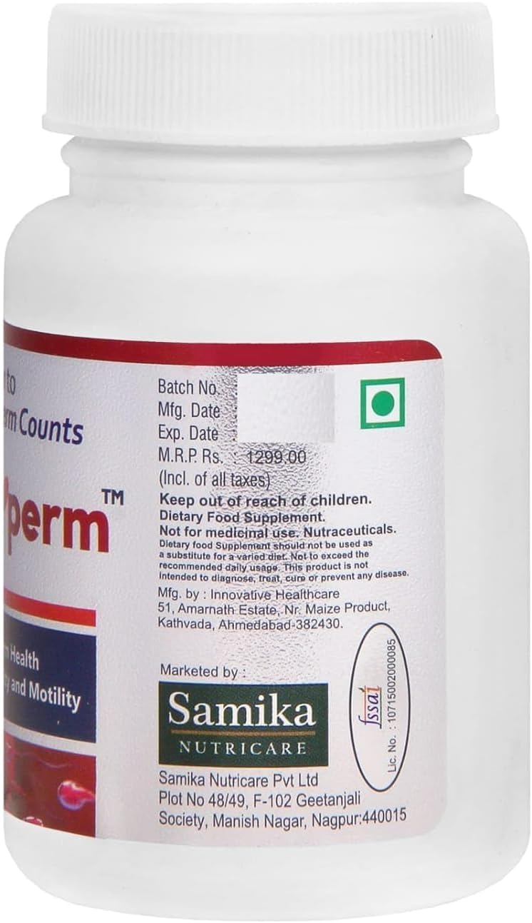 Male Fertility Supplement: Natural Solution for Low Sperm Count - 30 Veg Capsules for Sperm Count and Motility Boost