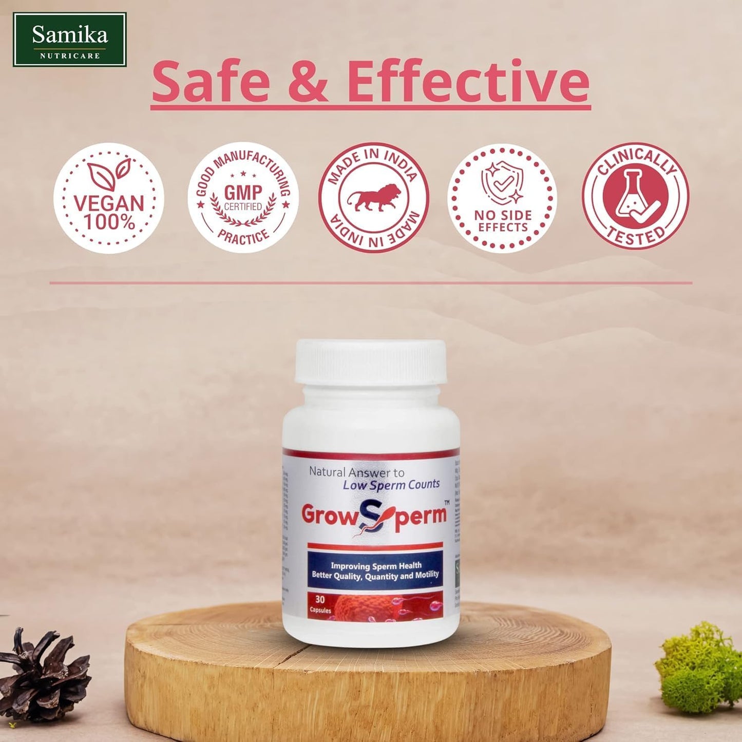 Male Fertility Supplement: Natural Solution for Low Sperm Count - 30 Veg Capsules for Sperm Count and Motility Boost