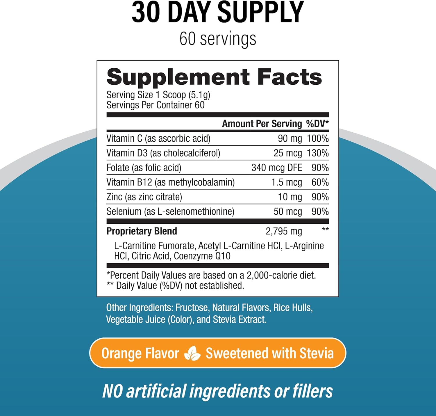 Male Fertility Supplement with L-Carnitine and L-Arginine for Optimal Sperm Count and Volume - 1 Month Supply of Powder - Preconception Formula