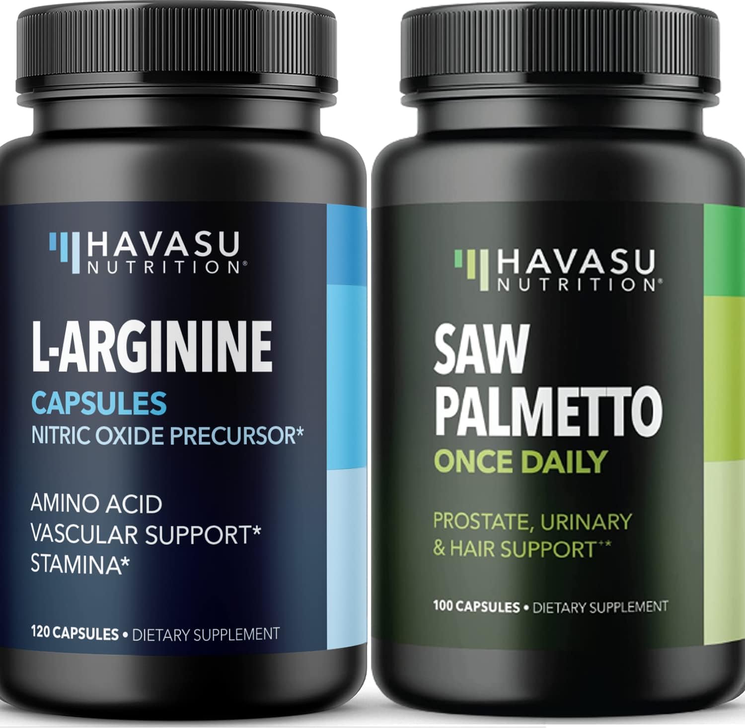 Male Health Support: L-Arginine and Saw Palmetto Capsules for Prostate & Performance - 120 L-Arginine, 100 Saw Palmetto