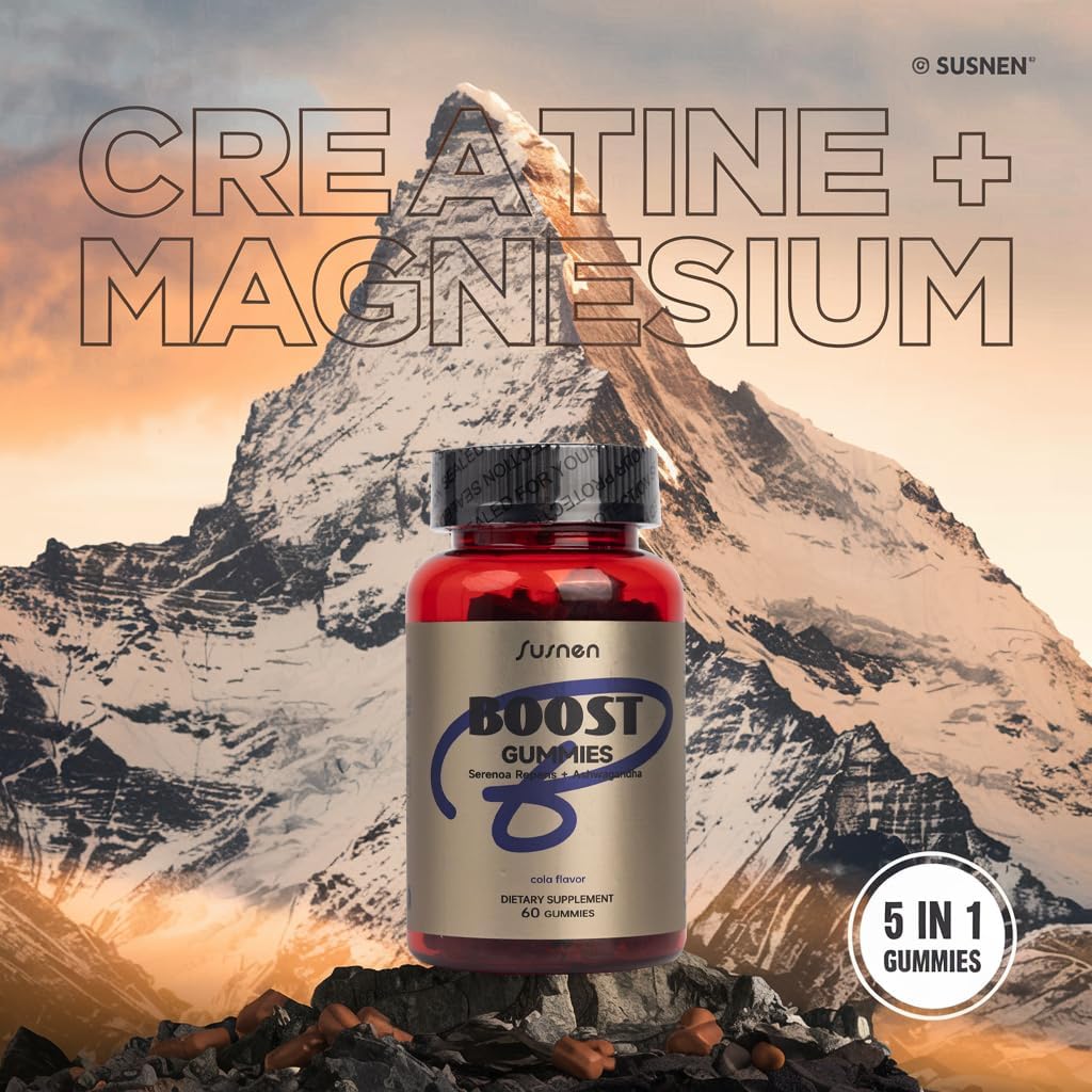 Male Vitality Supplement with Saw Palmetto & Ashwagandha Gummies for Stress Reduction and Body Function Enhancement - 60 Cola Flavor Gummies