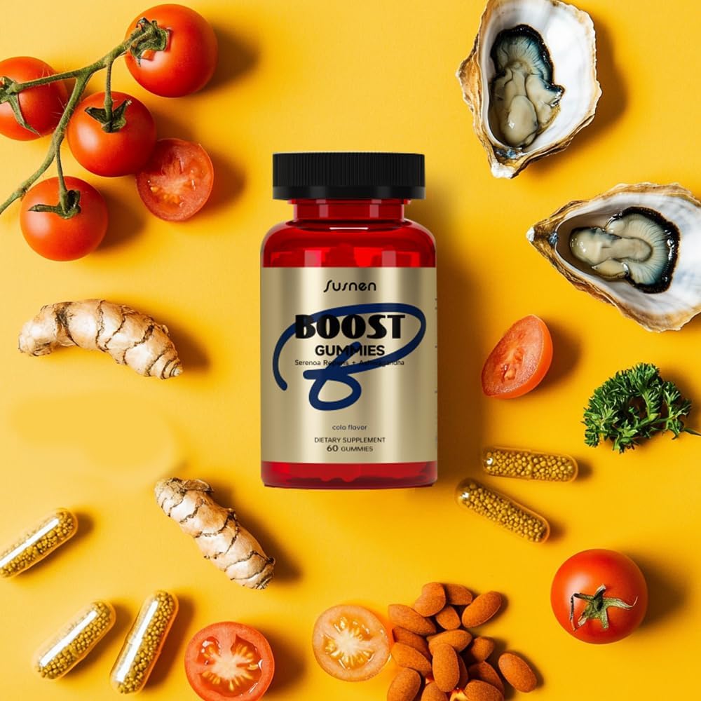 Male Vitality Supplement with Saw Palmetto & Ashwagandha Gummies for Stress Reduction and Body Function Enhancement - 60 Cola Flavor Gummies