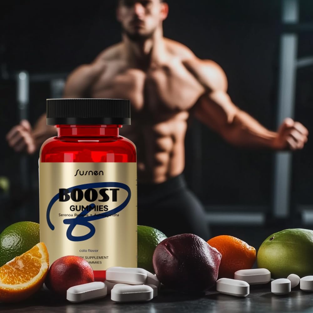 Male Vitality Supplement with Saw Palmetto & Ashwagandha Gummies for Stress Reduction and Body Function Enhancement - 60 Cola Flavor Gummies