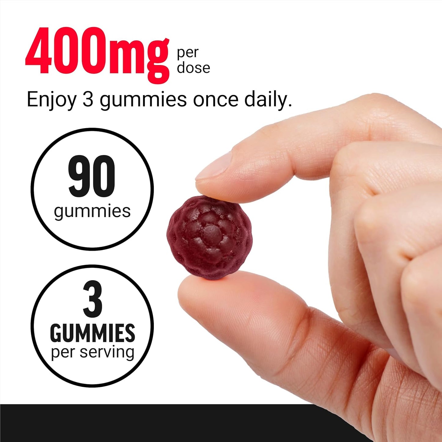 Male Vitality Support with Force Factor Longjack Tongkat Ali Gummies - 400mg Tongkat Ali & BioPerine, Mixed Berry Lemonade, 90 Gummies