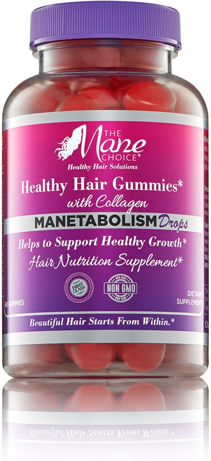 Mane Choice MANETABOLISM Drops Hair Vitamins with Collagen - 60 Gummies for Healthy Hair, Skin, and Nails - Nutrition Supplements for Longer, Thicker Hair in Women & Men