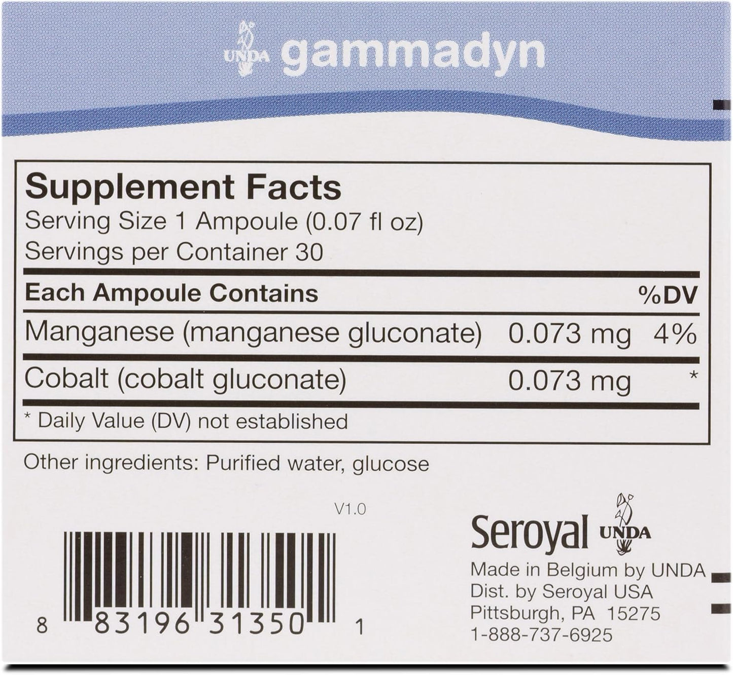 Manganese-Cobalt Oligo-Element Supplement | UNDA GAMMADYN Mn-Co | 30 Ampoules