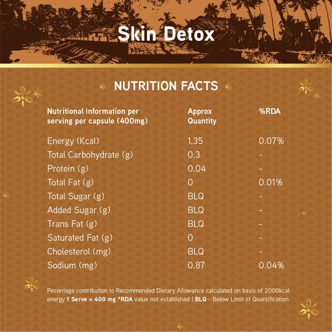 Manjistha & Turmeric Skin Detox Herbal Supplement - Blood Cleansing Herbs for Radiant Skin - Vegan Capsules for Smooth Skin - 60 Count