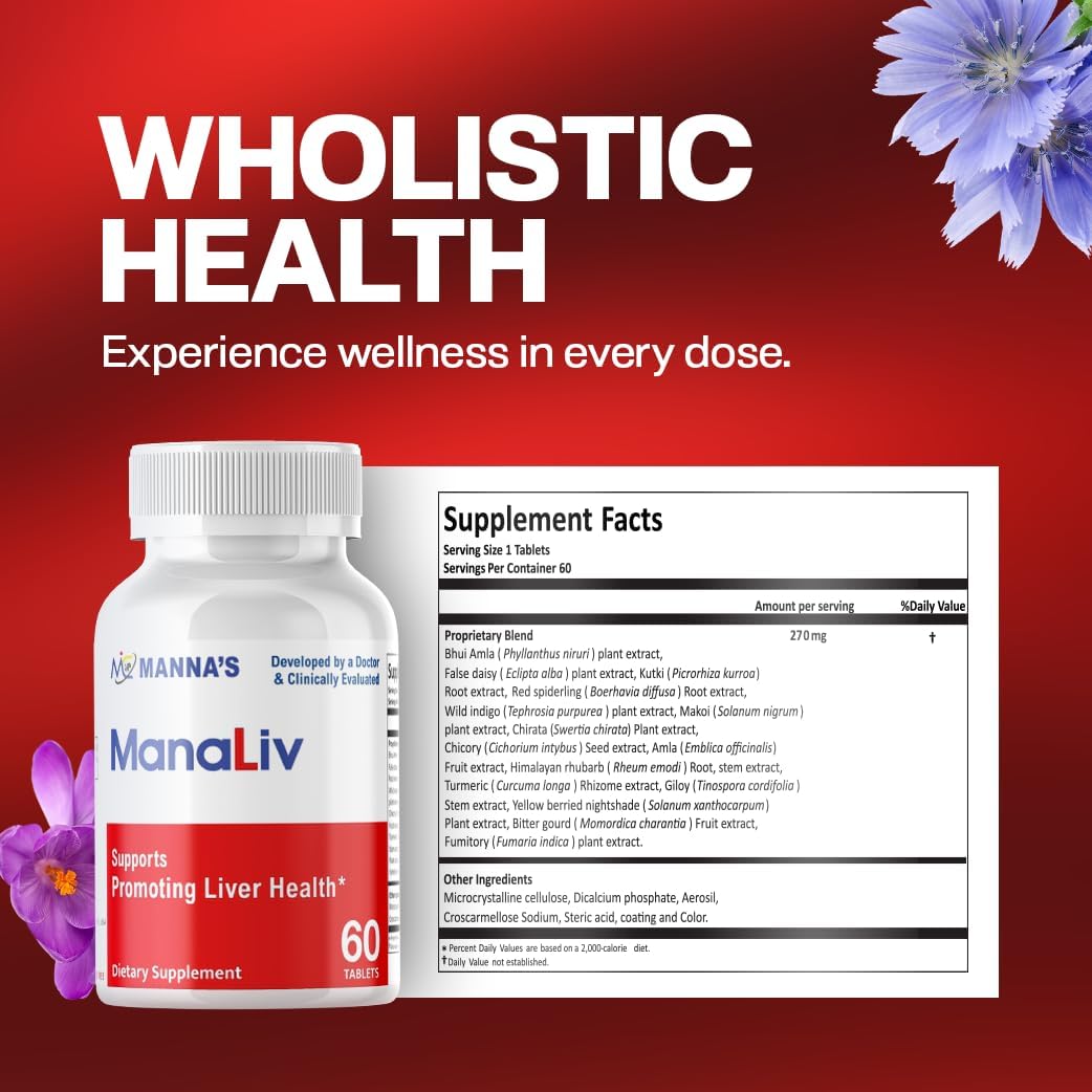 MANNA ManaLiv Liver Health Support Supplement - 60 Tablets