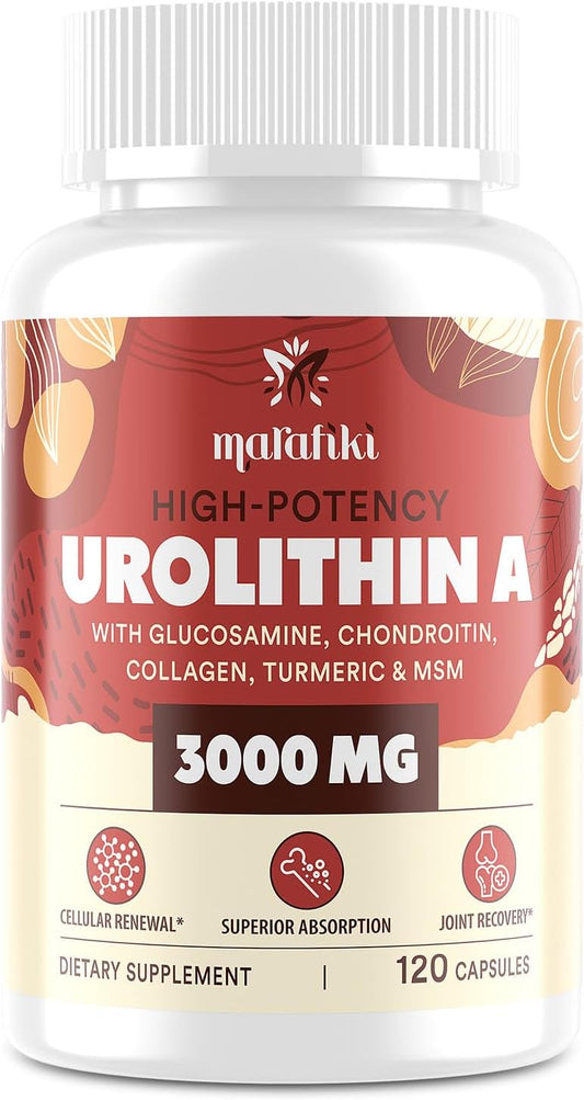 Marafiki Urolithin A Supplement 2000mg with Joint Support Blend - 120 Capsules