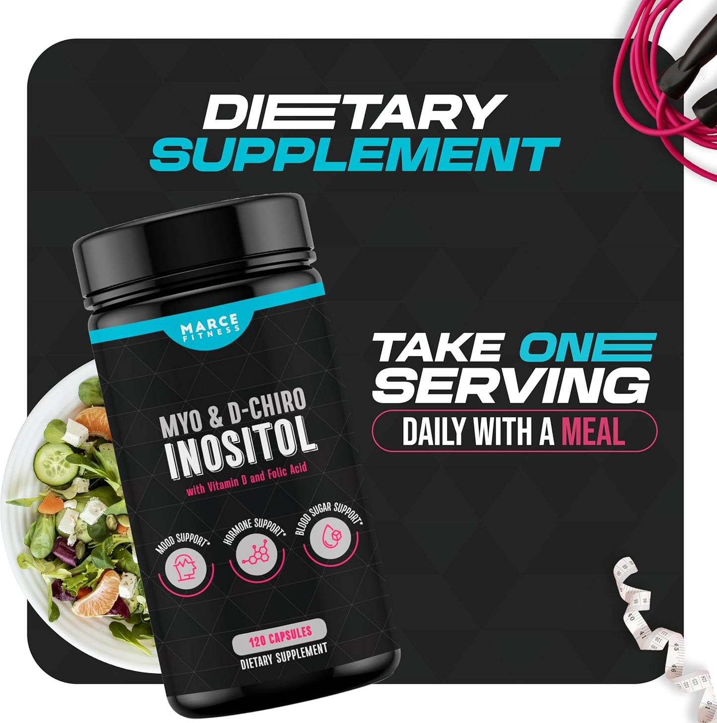MARCE FITNESS Myo & D-Chiro Inositol Capsules for Improved Health and Wellness