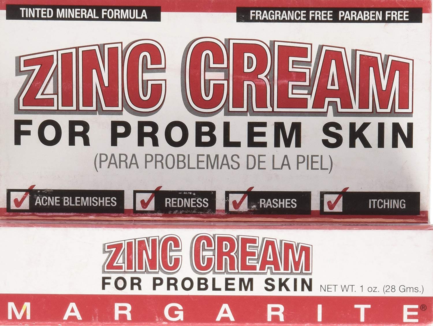 MARGARITE Cosmetics Zinc Cream, 1 Oz - Pack of 2
