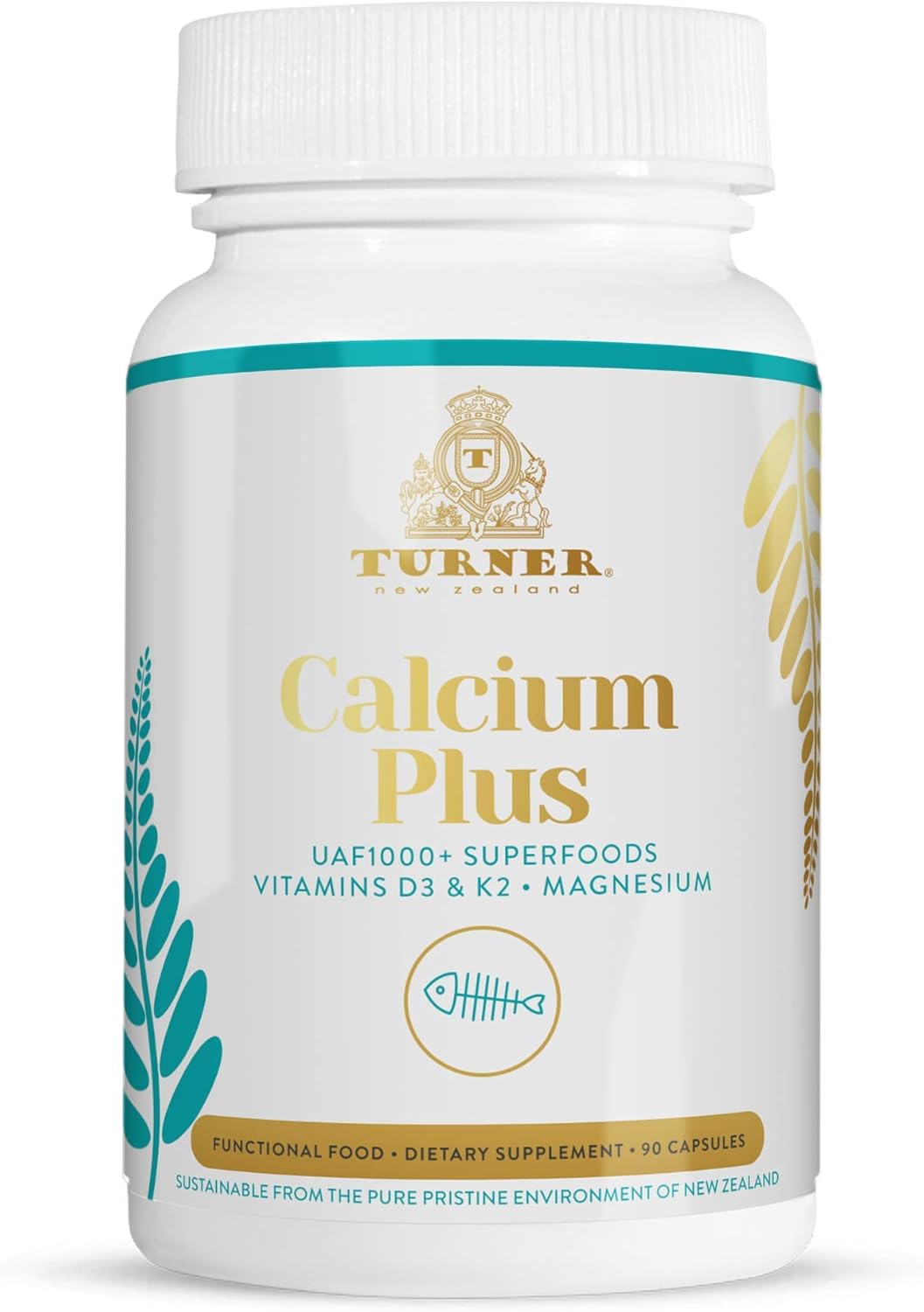 Marine Calcium Supplement with Magnesium, Vitamins K2 & D3 for Bone Health - 90 Capsules