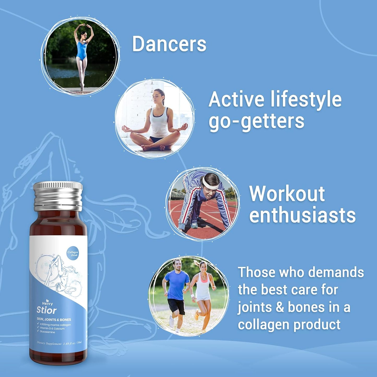 Marine Collagen Liquid Drink for Women - Hair Growth, Skin Repair, Mood & Sleep - 1.69 Fl Oz (Pack of 30) - Supports Joints & Bones