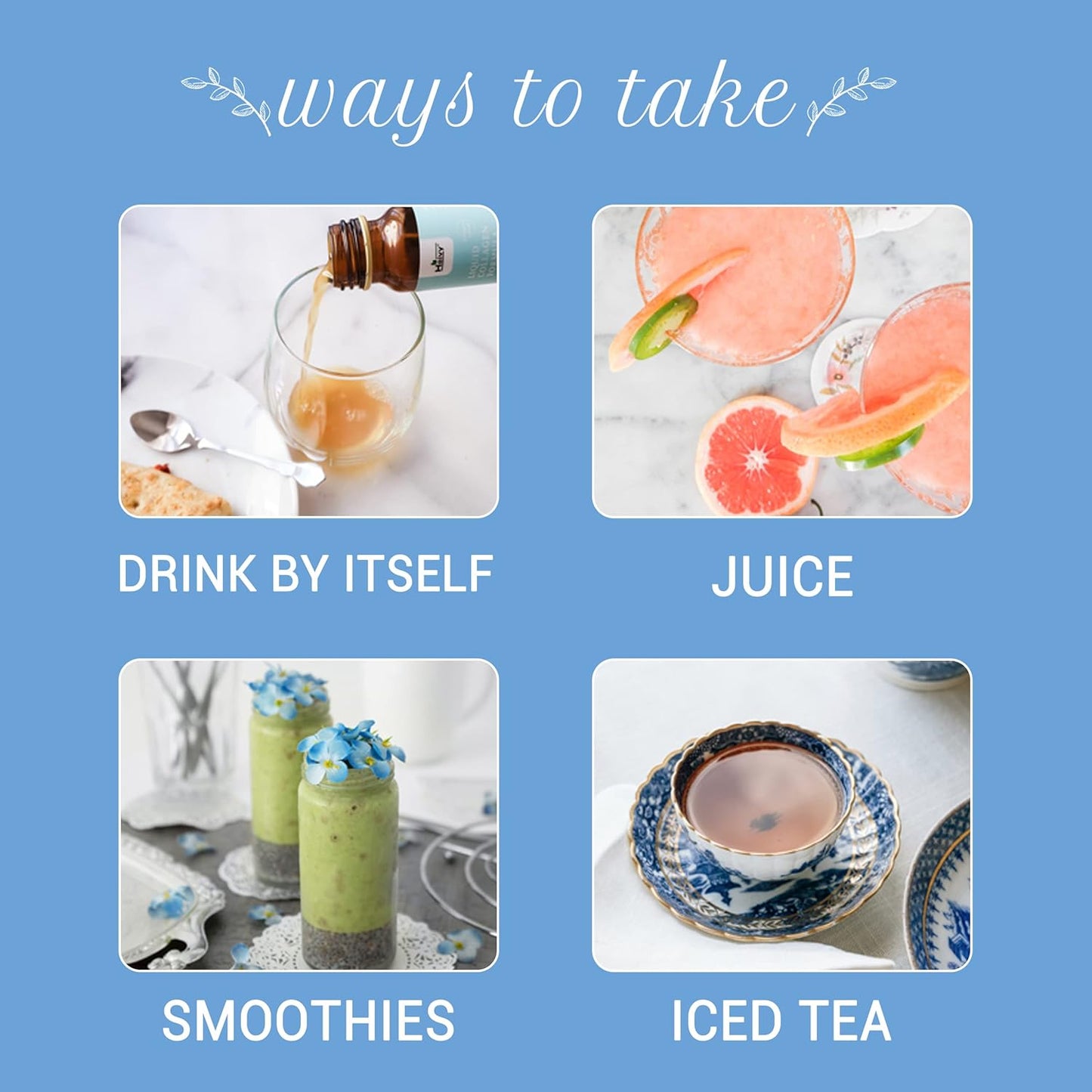 Marine Collagen Liquid Drink for Women - Hair Growth, Skin Repair, Mood & Sleep - 1.69 Fl Oz (Pack of 30) - Supports Joints & Bones