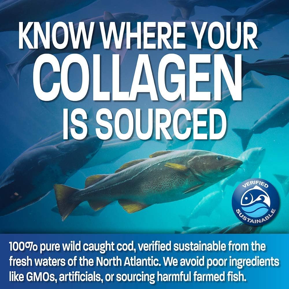 Marine Collagen Peptides Protein Powder + Antarctic Krill Oil 1000mg Omega-3 EPA DHA