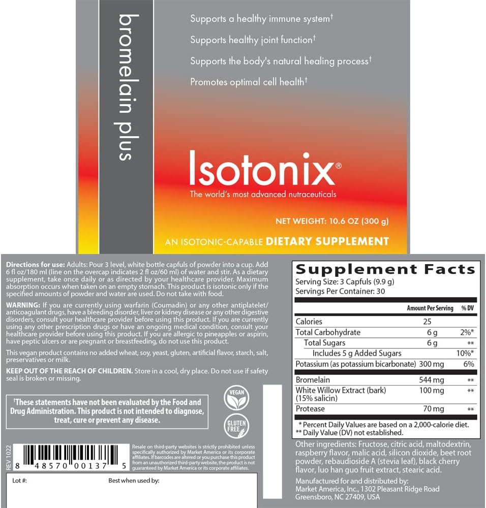 Market America OPC-3 Isotonix Bromelain Plus Joint Health Supplement - Protease Enzymes, White Willow Bark, Bromelain - Non-GMO, Gluten Free - 30 Servings
