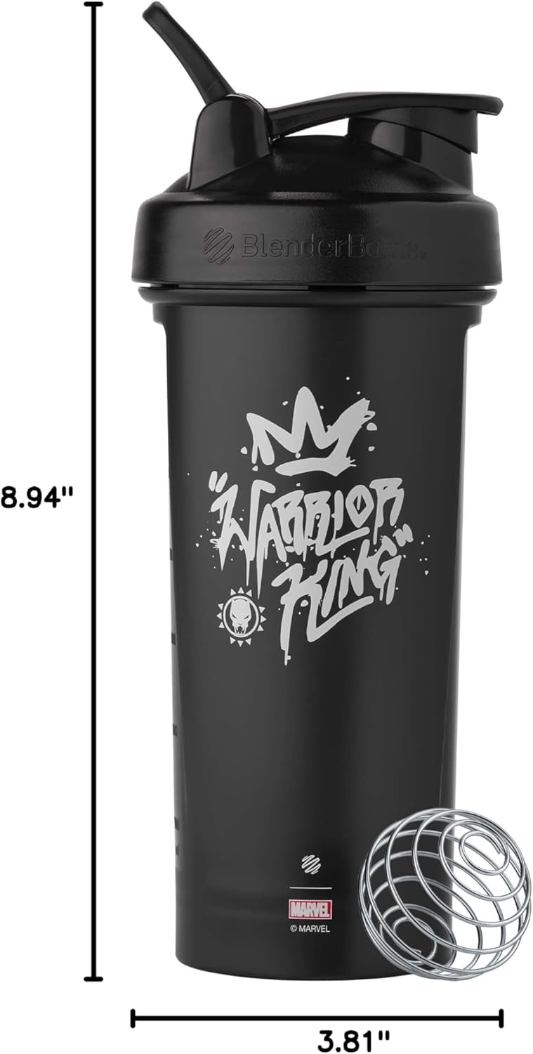 Marvel Classic V2 Shaker Bottle by BlenderBottle - Ideal for Protein Shakes & Pre Workout - 28oz, Warrior King Design