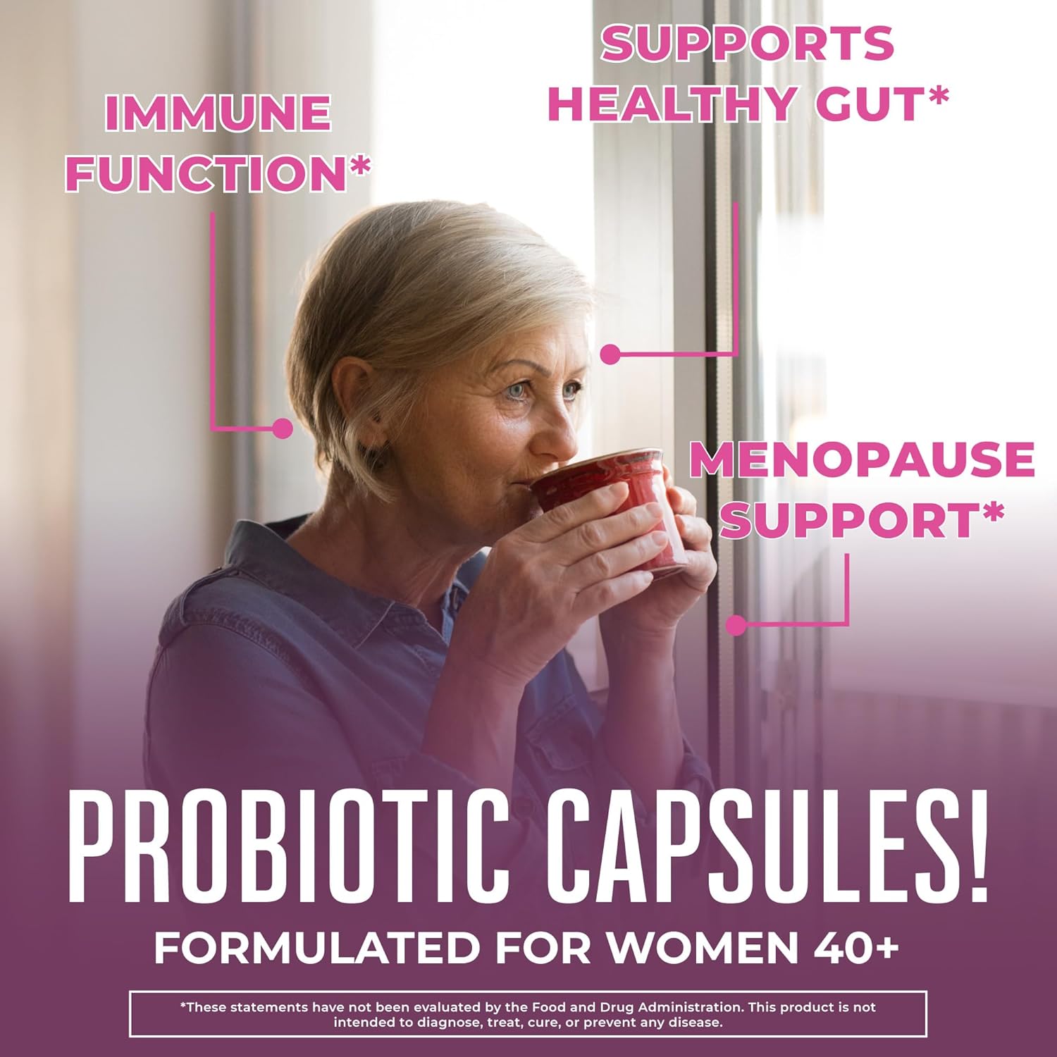 MaryRuth Organics 40+ Women's Probiotic Supplement | 3-in-1 Daily Health | Estrogen Support | 50 Billion CFU | Clinically Tested | Allergen-Free | 30 Count