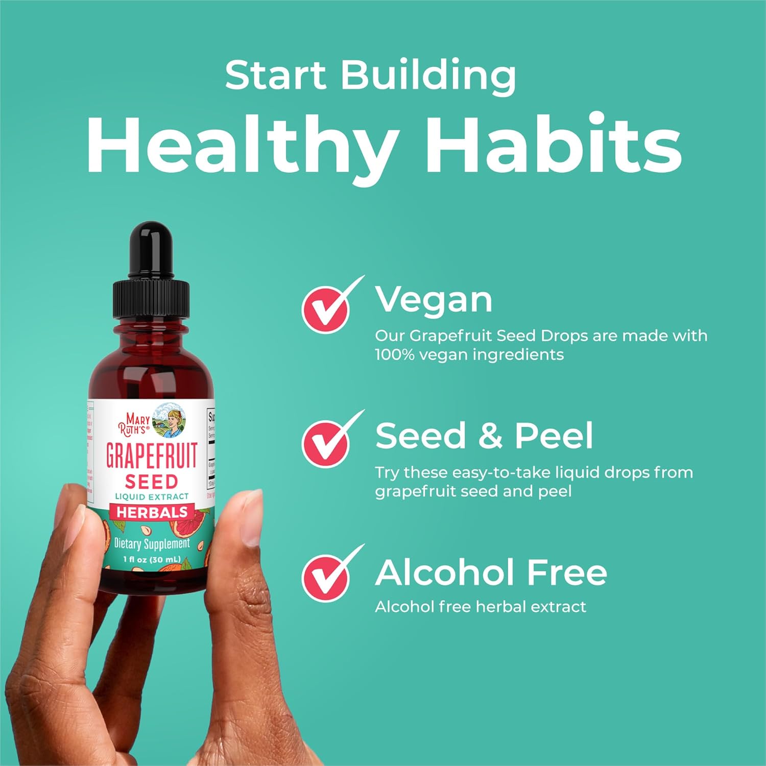 MaryRuth Organics Grapefruit Seed Extract Drops - Herbal Tincture Liquid, Sugar Free, Gluten Free, Vegan - 1 Fl Oz